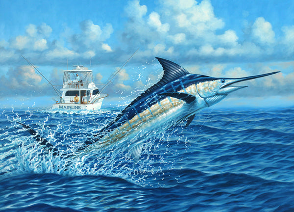 "Mainline"  -  Big Blue Marlin in the fight