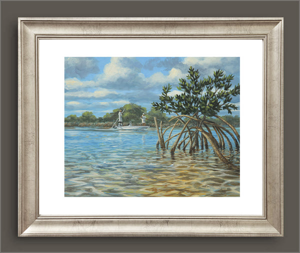 "Mangrove Alley" - Bonefish Anglers - Original Painting SOLD