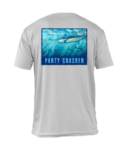 Outrigger Performance Offshore Fishing Shirt  - Short Sleeve Pearl Silver -  "Party Crasher"