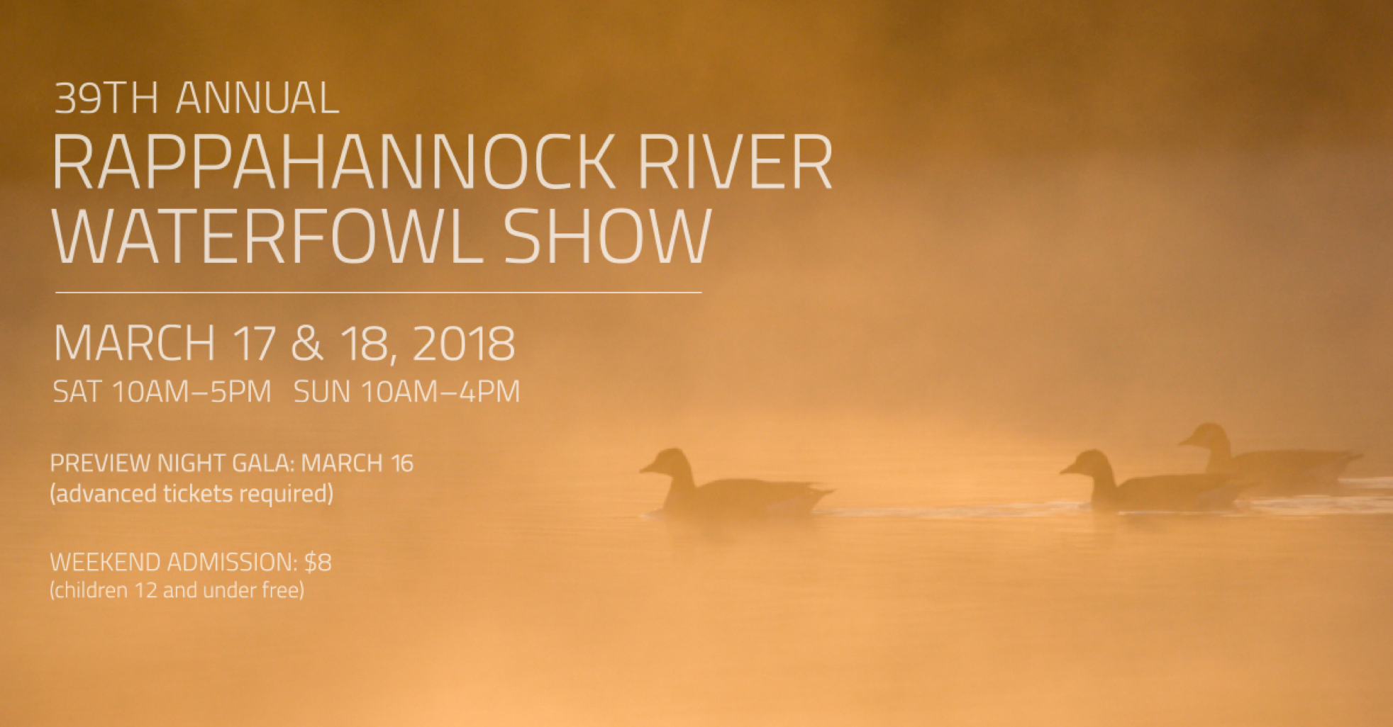 Guy will be exhibiting at the Rappahannock River Waterfowl Show, March 17 - 18.