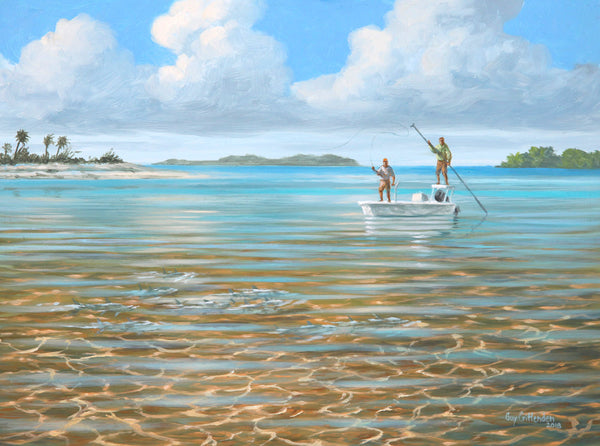 "Coming At Us"  -  Fly fishing for Bone Fish - SOLD