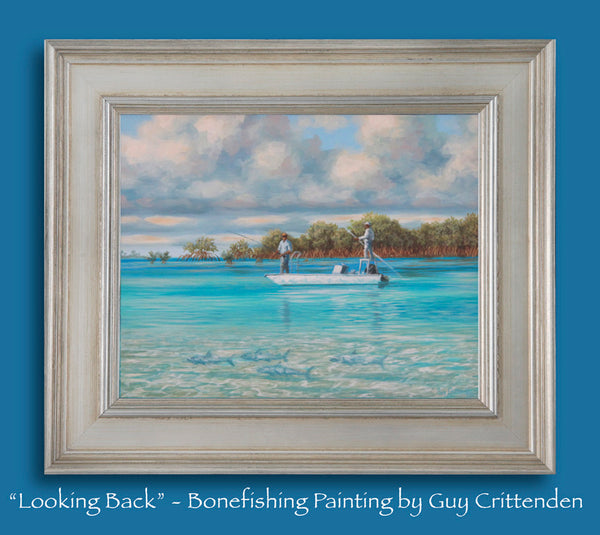 "Looking Back" - Bonefishing in the Bahamas - SOLD