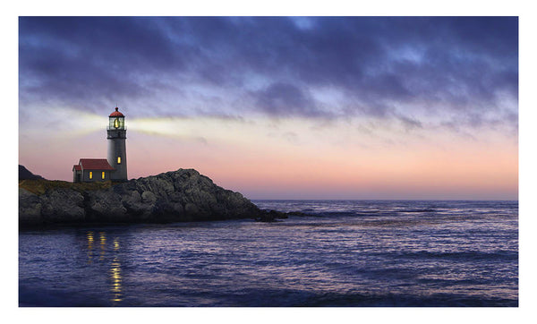 "Lighthouse at Sunset"