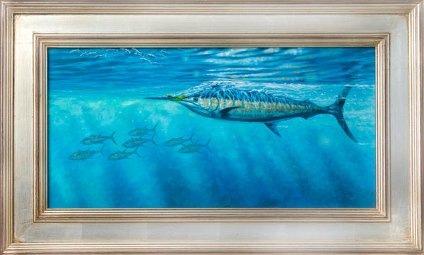"Snapping the Teaser" - Blue Marlin  -  Original Painting SOLD